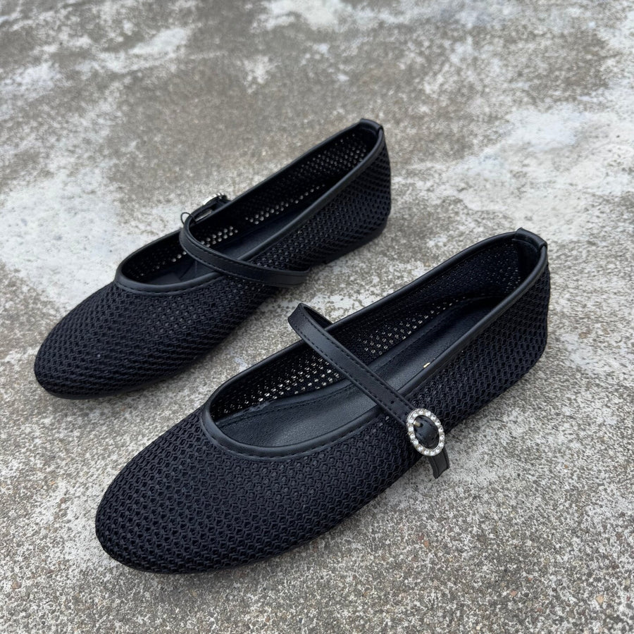 Womens Mesh Cutout Mary Jane Shoes - Stylish and Comfortable