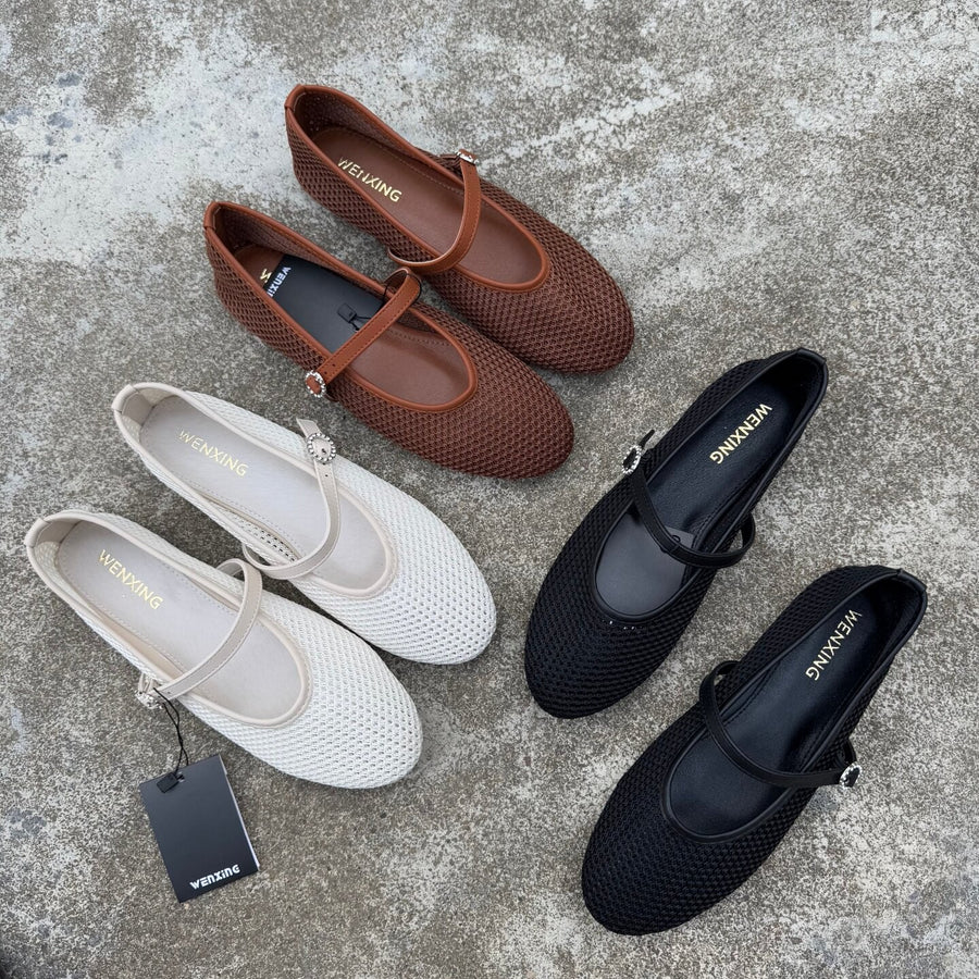 Womens Mesh Cutout Mary Jane Shoes - Stylish and Comfortable