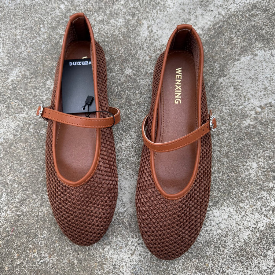 Womens Mesh Cutout Mary Jane Shoes - Stylish and Comfortable