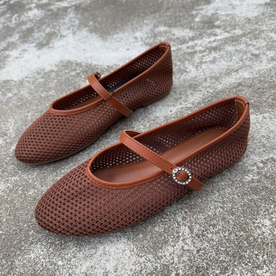 Womens Mesh Cutout Mary Jane Shoes - Stylish and Comfortable