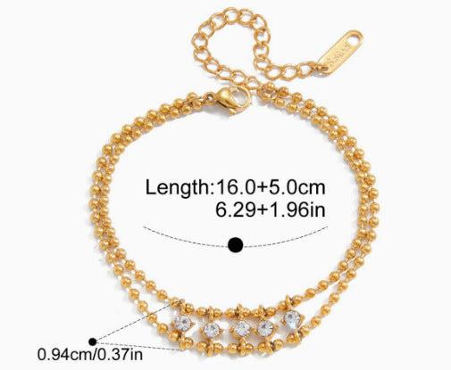 Lucky Pig-Nose Clasp Golden Titanium Steel Bracelet for Women