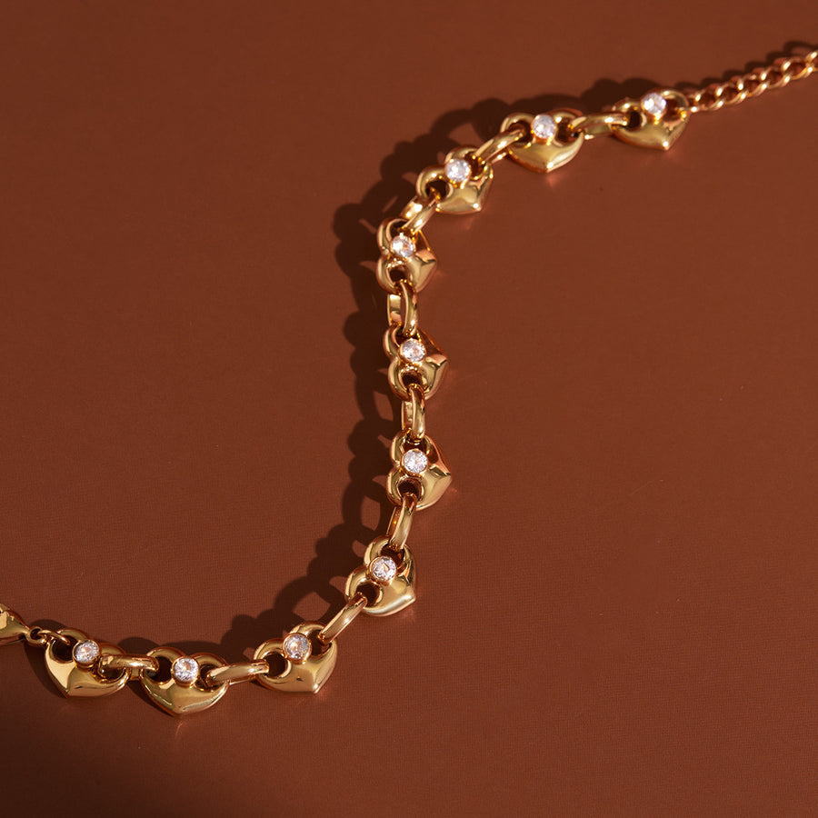 Lucky Pig-Nose Clasp Golden Titanium Steel Bracelet for Women