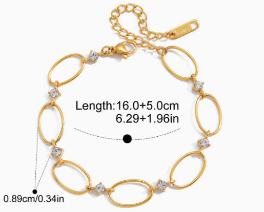 Lucky Pig-Nose Clasp Golden Titanium Steel Bracelet for Women