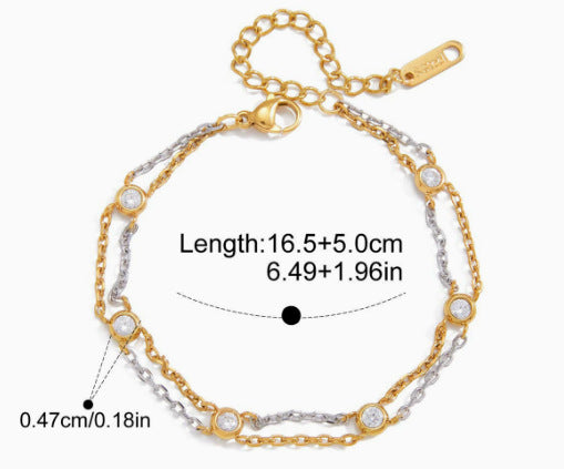 Lucky Pig-Nose Clasp Golden Titanium Steel Bracelet for Women
