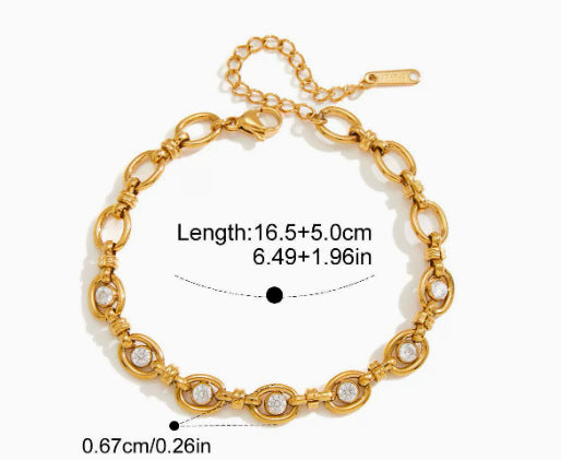 Lucky Pig-Nose Clasp Golden Titanium Steel Bracelet for Women