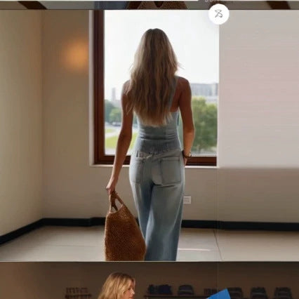 Blue Sexy Buttoned Denim Long Dress for Effortless Style