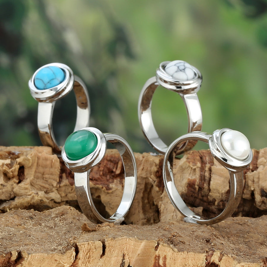 Elegant Titanium Steel Cats-eye Stone Women's Ring
