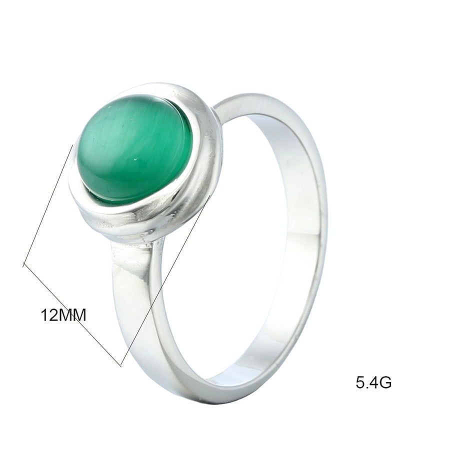 Elegant Titanium Steel Cats-eye Stone Women's Ring