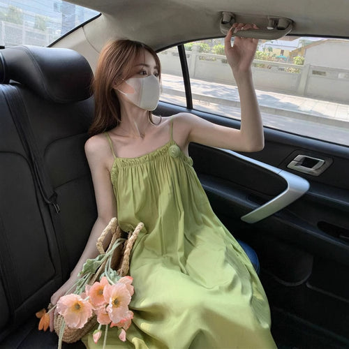 New Gentle-Style Loose-Fitting Casual Solid-Color Dress