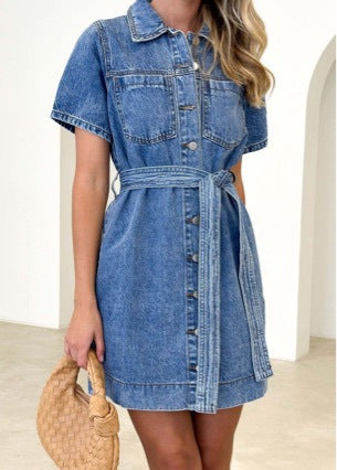 Summer New Arrival Loose-fitting Denim Dress for Ladies