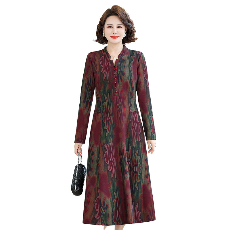 Womens High-end Long-sleeve Autumn Dress for Elegance