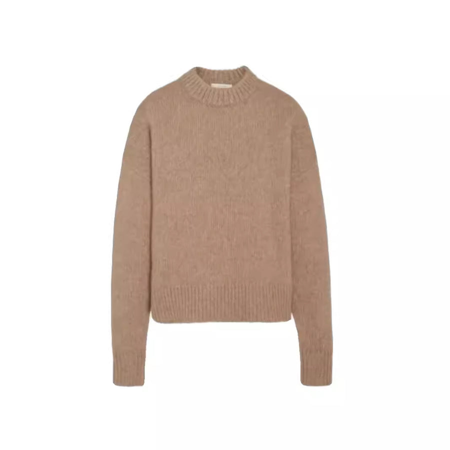 Loose Laid-back Knit Top Cashmere Sweater for Effortless Style