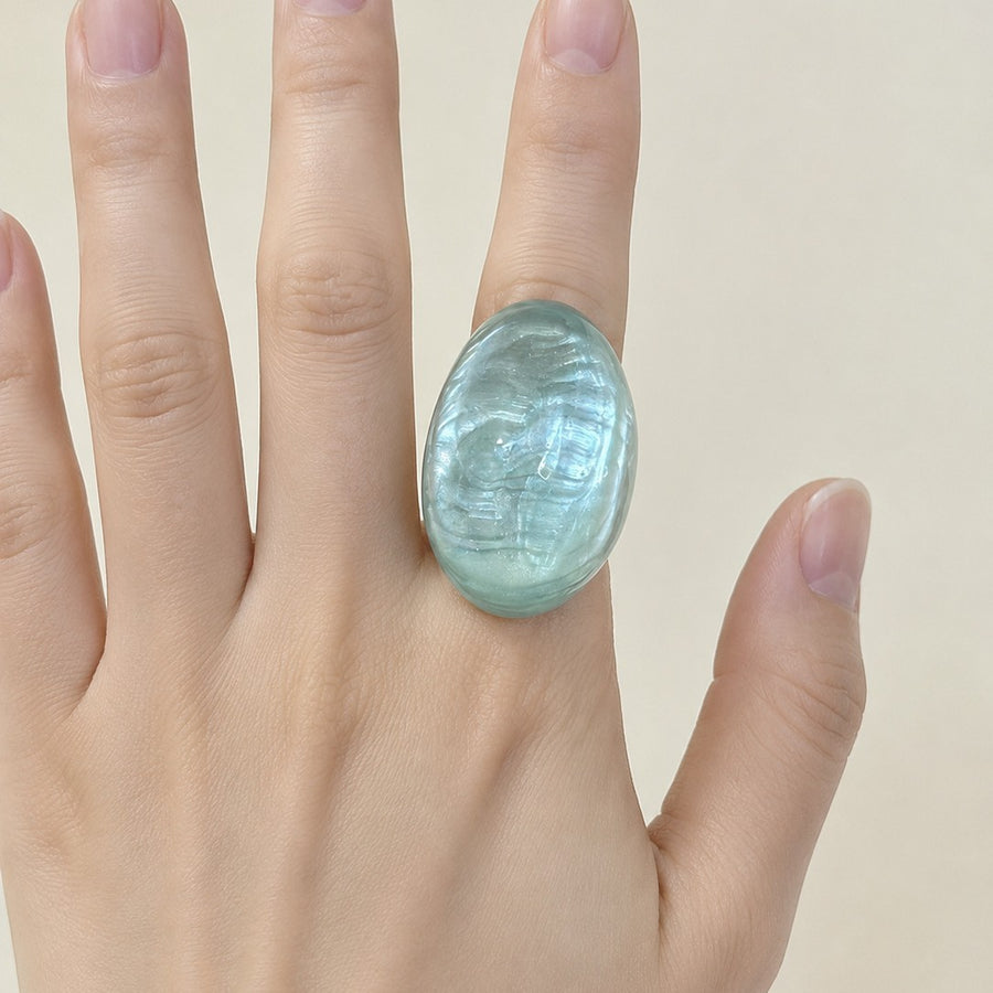 Zhang Oval Transparent Resin Ring for Unique Style