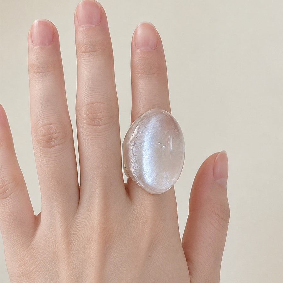 Zhang Oval Transparent Resin Ring for Unique Style