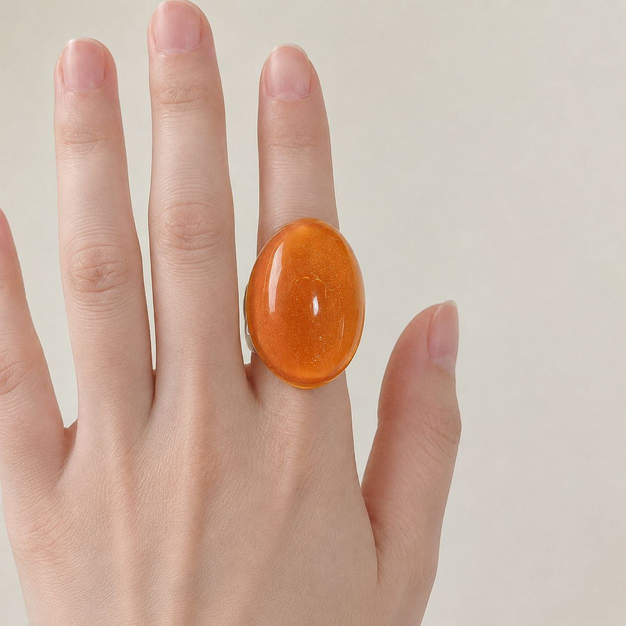 Zhang Oval Transparent Resin Ring for Unique Style