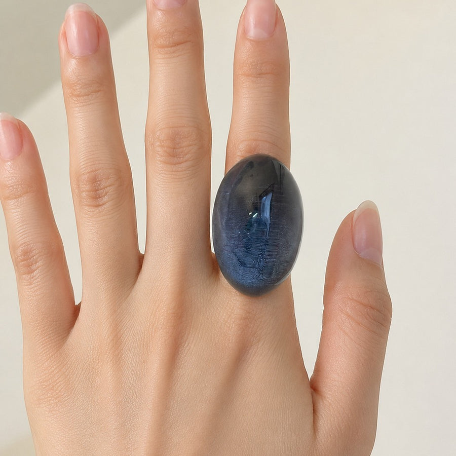 Zhang Oval Transparent Resin Ring for Unique Style
