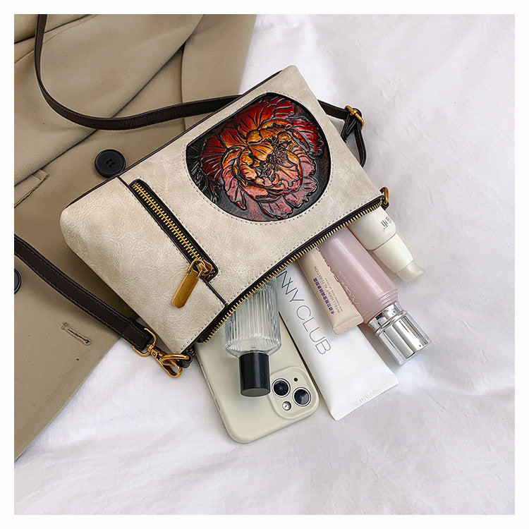 Soft-leather Vintage Ethnic-style Crossbody Bag for Women