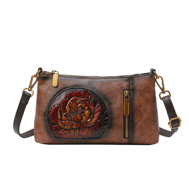 Soft-leather Vintage Ethnic-style Crossbody Bag for Women
