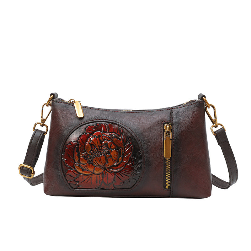 Soft-leather Vintage Ethnic-style Crossbody Bag for Women