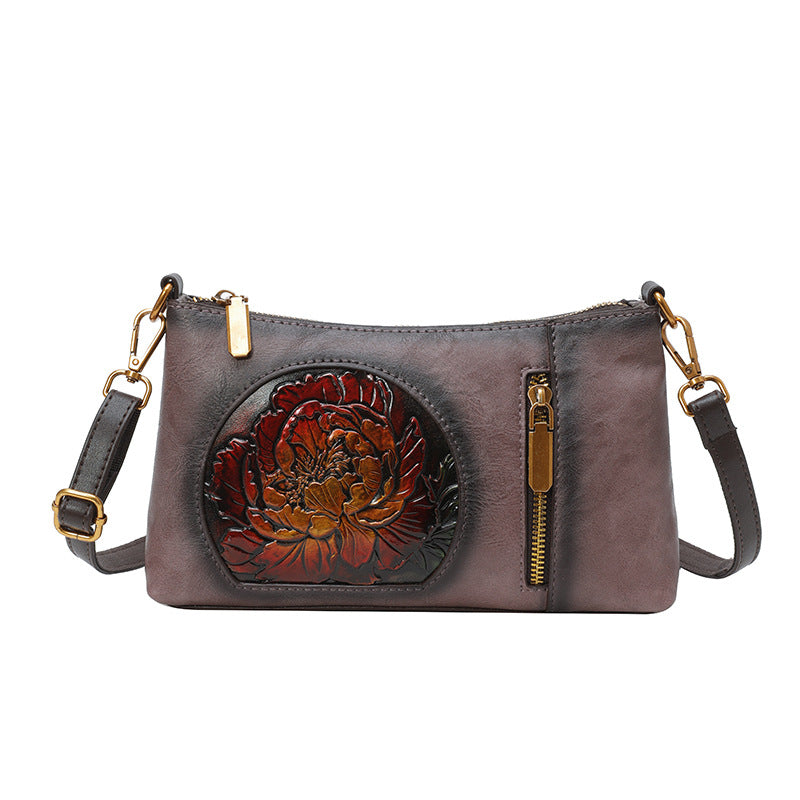 Soft-leather Vintage Ethnic-style Crossbody Bag for Women