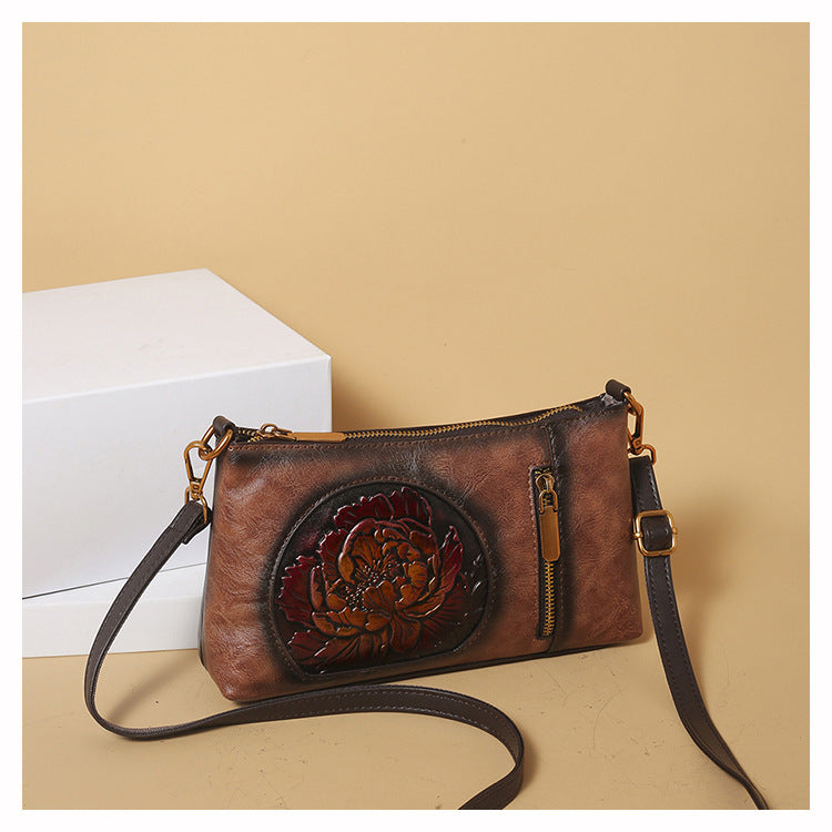 Soft-leather Vintage Ethnic-style Crossbody Bag for Women