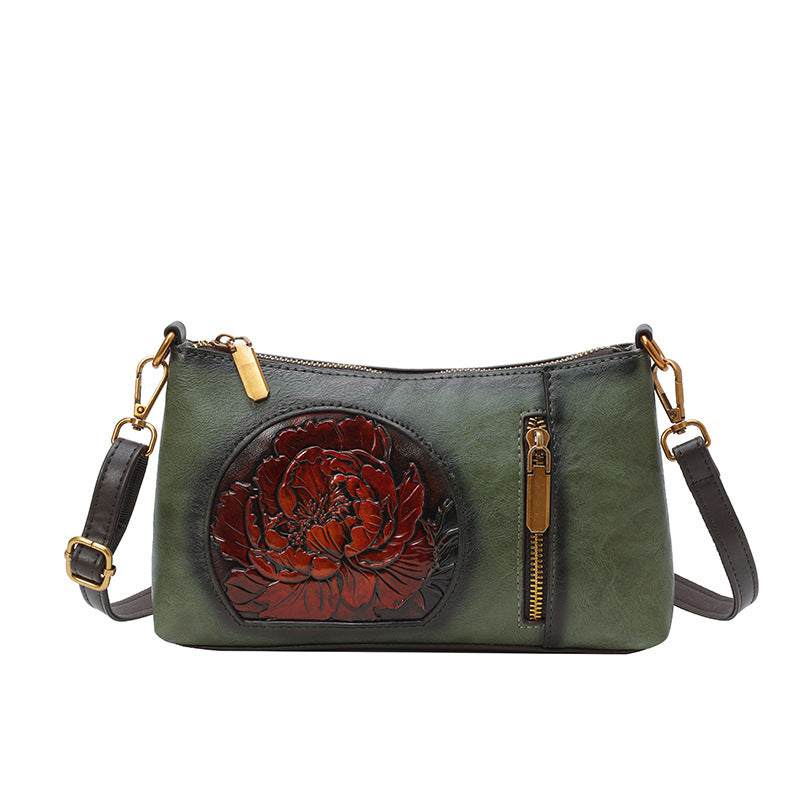 Soft-leather Vintage Ethnic-style Crossbody Bag for Women