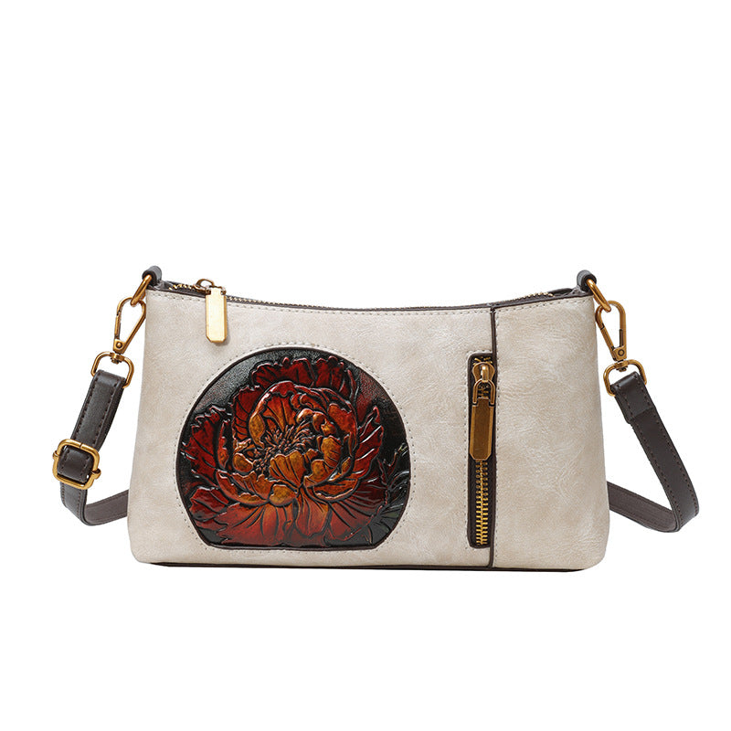 Soft-leather Vintage Ethnic-style Crossbody Bag for Women