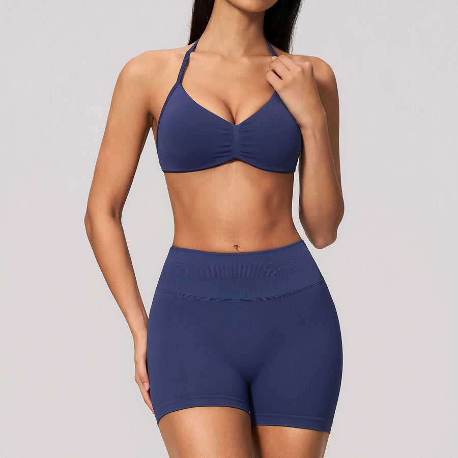 Stylish Backless Halter Top and Shorts Set for Women