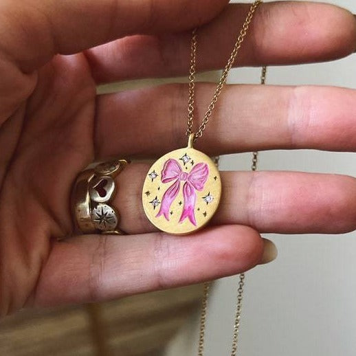 Flower and Bird Pendant Necklace Ring for Nature Lovers