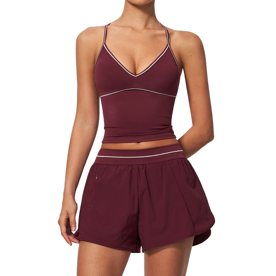 Stylish V-neck Halter Top And Shorts Set for Summer