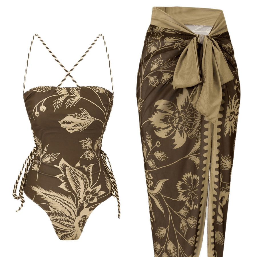 Stylish One-Piece Swimsuit and Beach Dress Set for Women