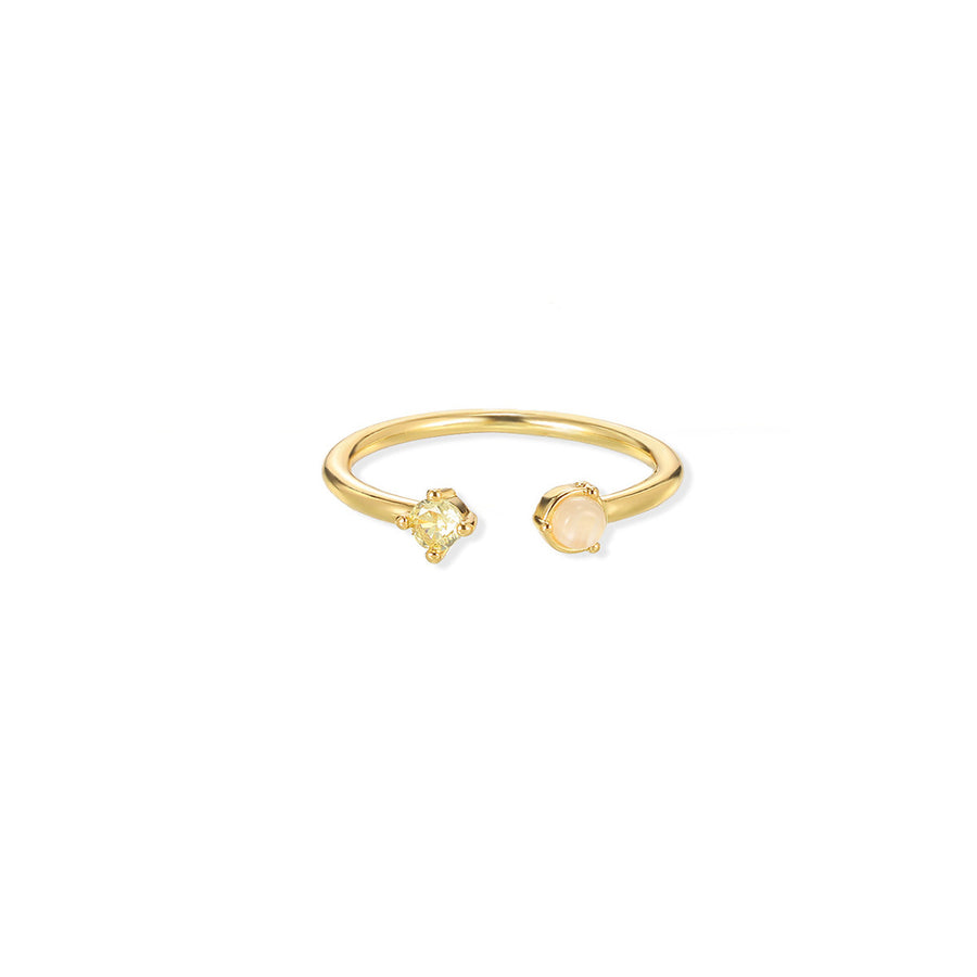 European & American Light-luxury Birthstone Peach-heart Ring