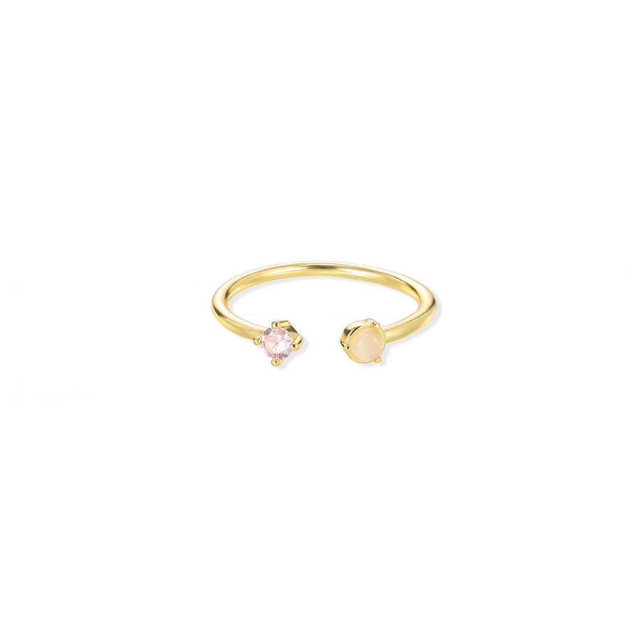 European & American Light-luxury Birthstone Peach-heart Ring