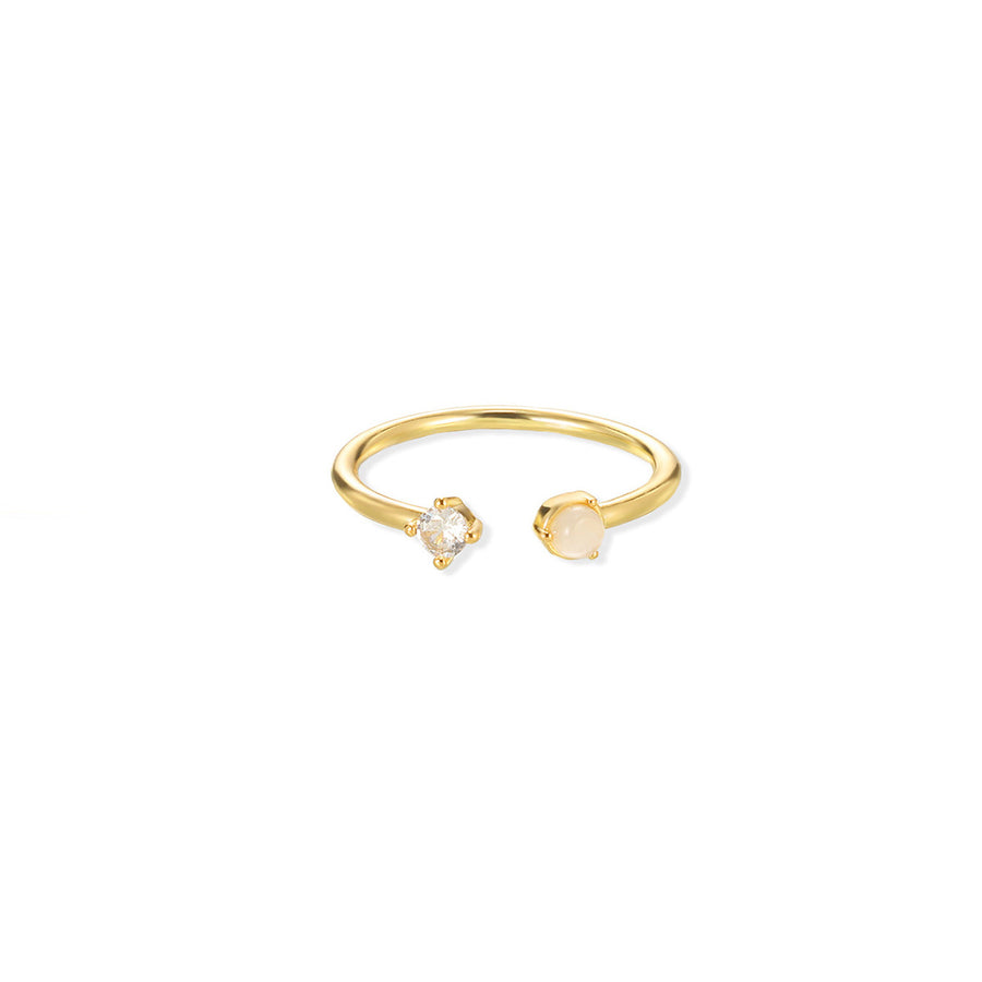 European & American Light-luxury Birthstone Peach-heart Ring