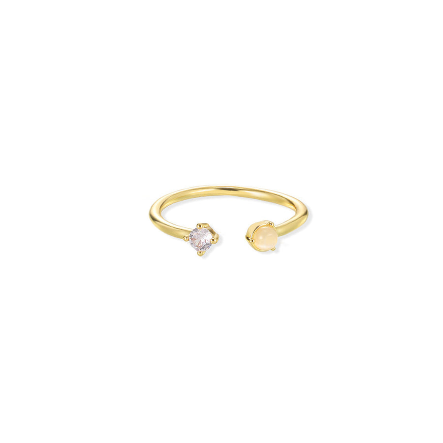 European & American Light-luxury Birthstone Peach-heart Ring