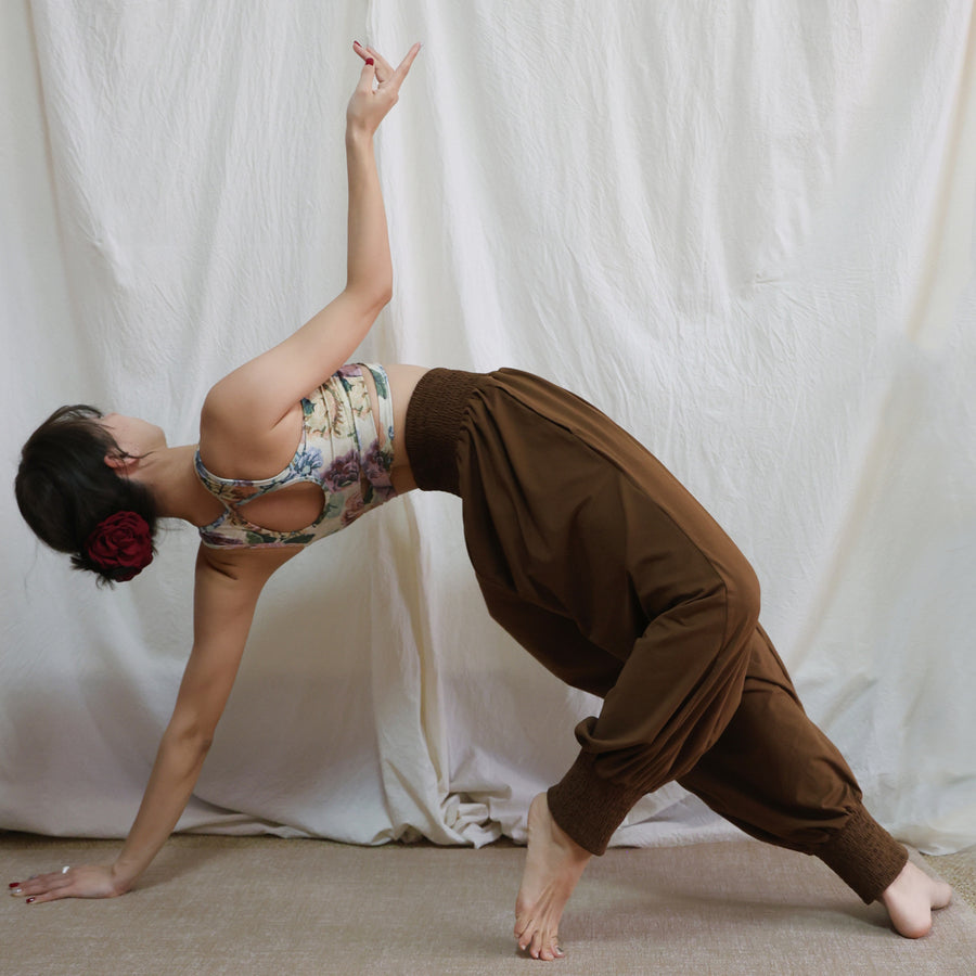 Retro New Chinese Style Yoga Tank Top Set with Bra Pads