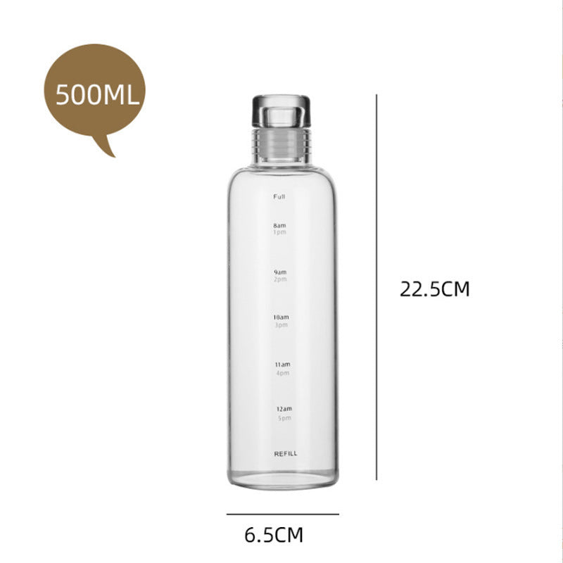 Time-scale Glass Large-capacity Cup Portable Water Bottle