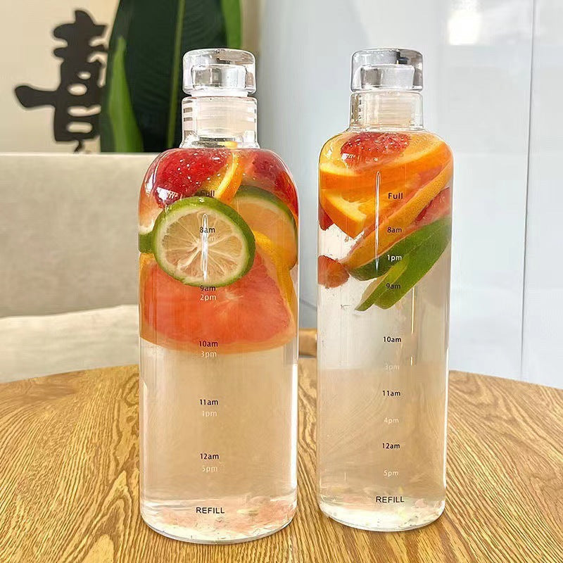 Time-scale Glass Large-capacity Cup Portable Water Bottle