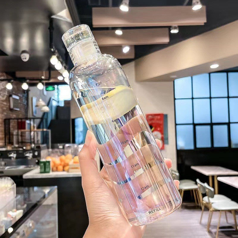 Time-scale Glass Large-capacity Cup Portable Water Bottle