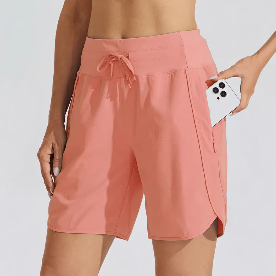 Casual Zipper Yoga Sports Shorts for Women