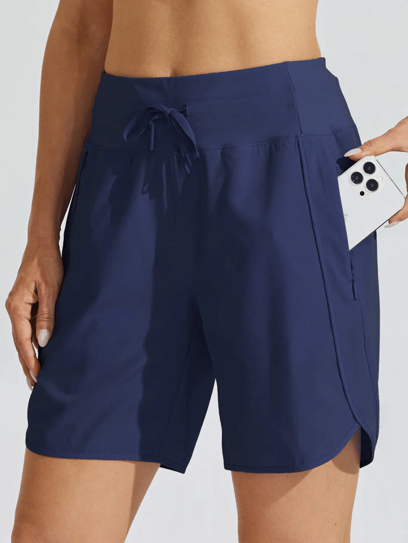 Casual Zipper Yoga Sports Shorts for Women