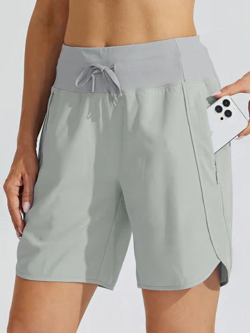 Casual Zipper Yoga Sports Shorts for Women