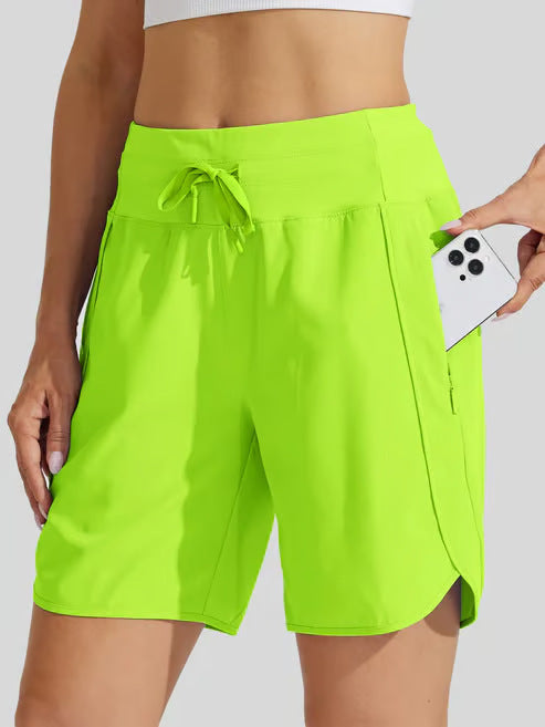 Casual Zipper Yoga Sports Shorts for Women