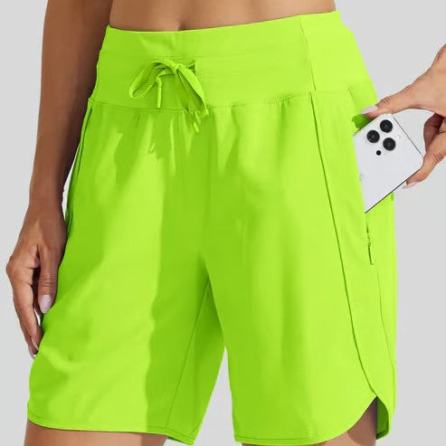 Casual Zipper Yoga Sports Shorts for Women