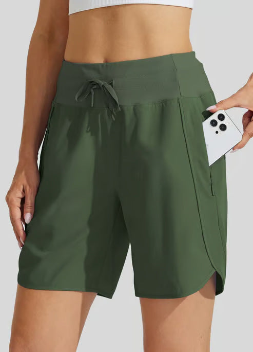 Casual Zipper Yoga Sports Shorts for Women