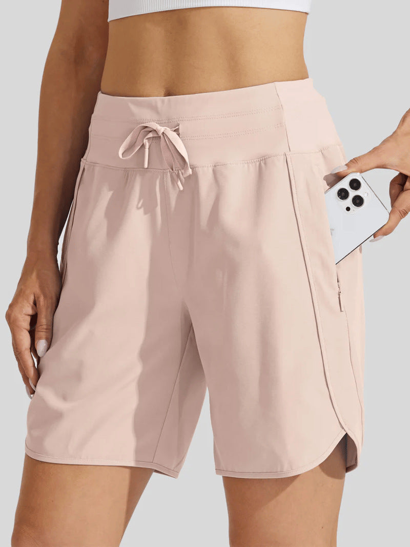 Casual Zipper Yoga Sports Shorts for Women