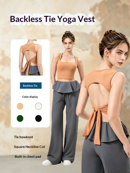 Backless Bow-Knot Yoga Tank Top - Slim-Fit & Figure-Flattering