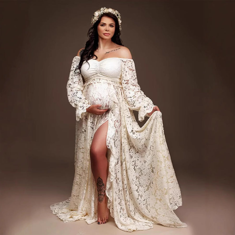 Womens Lace Floor-Length Two-Piece Set for Elegant Occasions