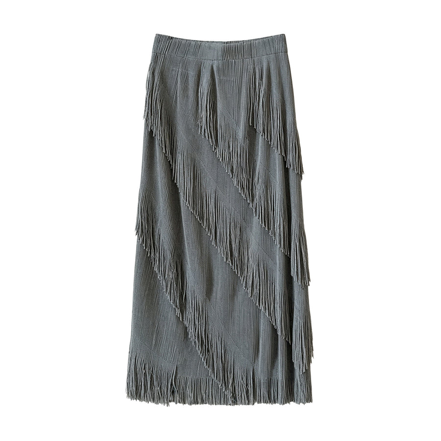 Bohemian Asymmetrical Tassel-trimmed Mini Skirt for Trendsetters