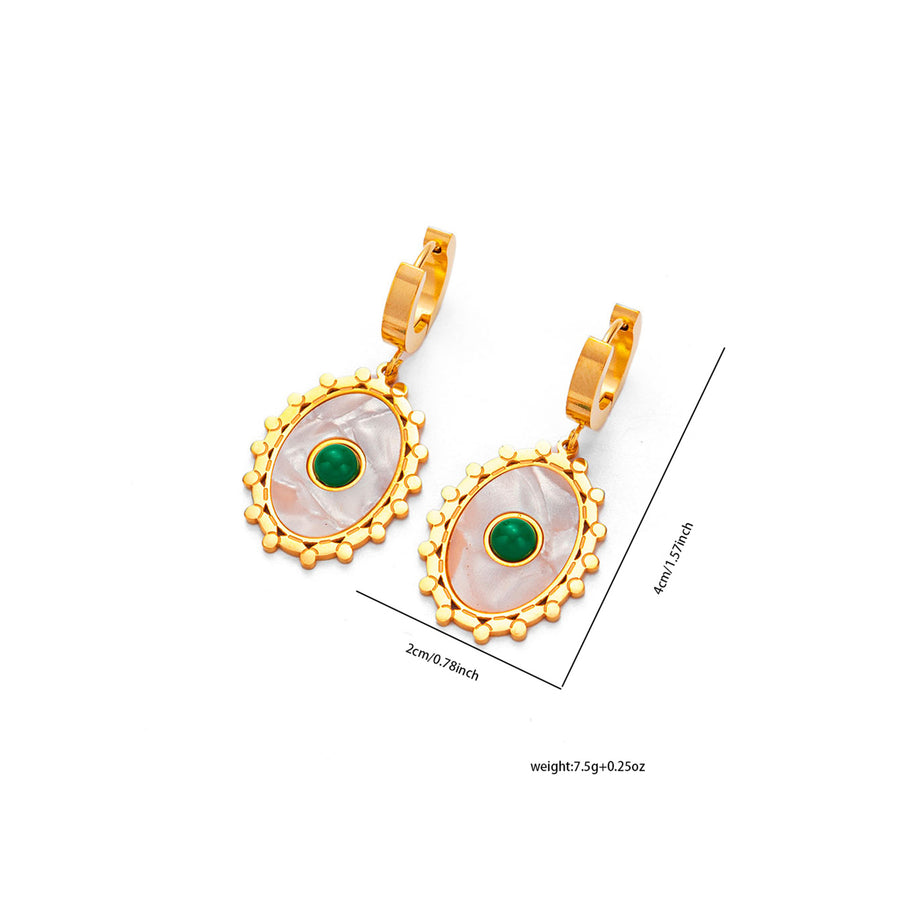 Geometric Square Tassel Butterfly Stainless Steel Earrings